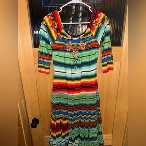 NWT VINTAGE COLLECTION S Southwestern Serape Embroidered Dress. $255 Retail